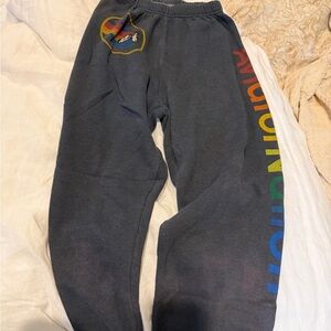Black Sweatpants with Rainbow Lettering